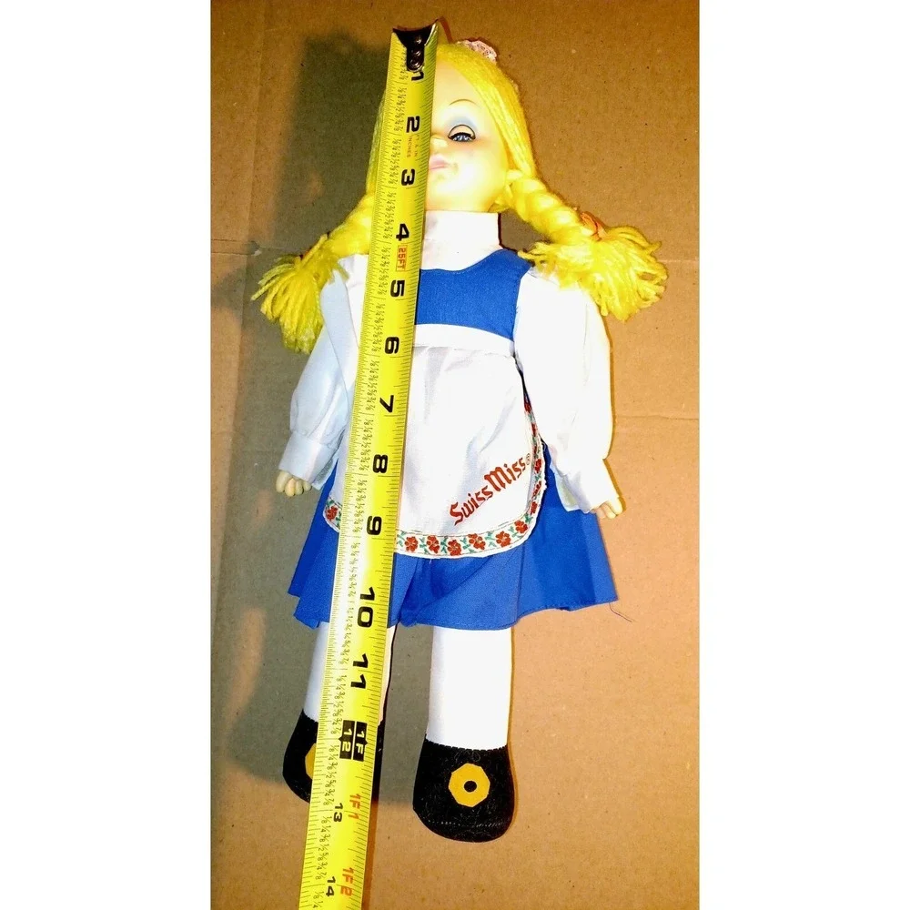 Vintage Swiss Miss Plush Doll Blonde‎ Yarn Braids Blue Sleep Eyes Smith & Margol
